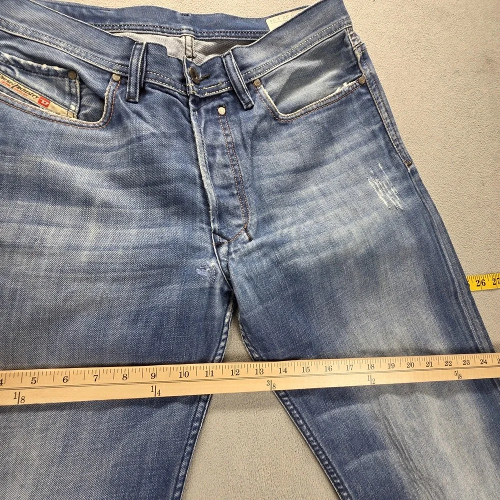 Diesel Jeans Mens 32x34 Blue Quratt Regular Straight Button Altered Hem 008BK